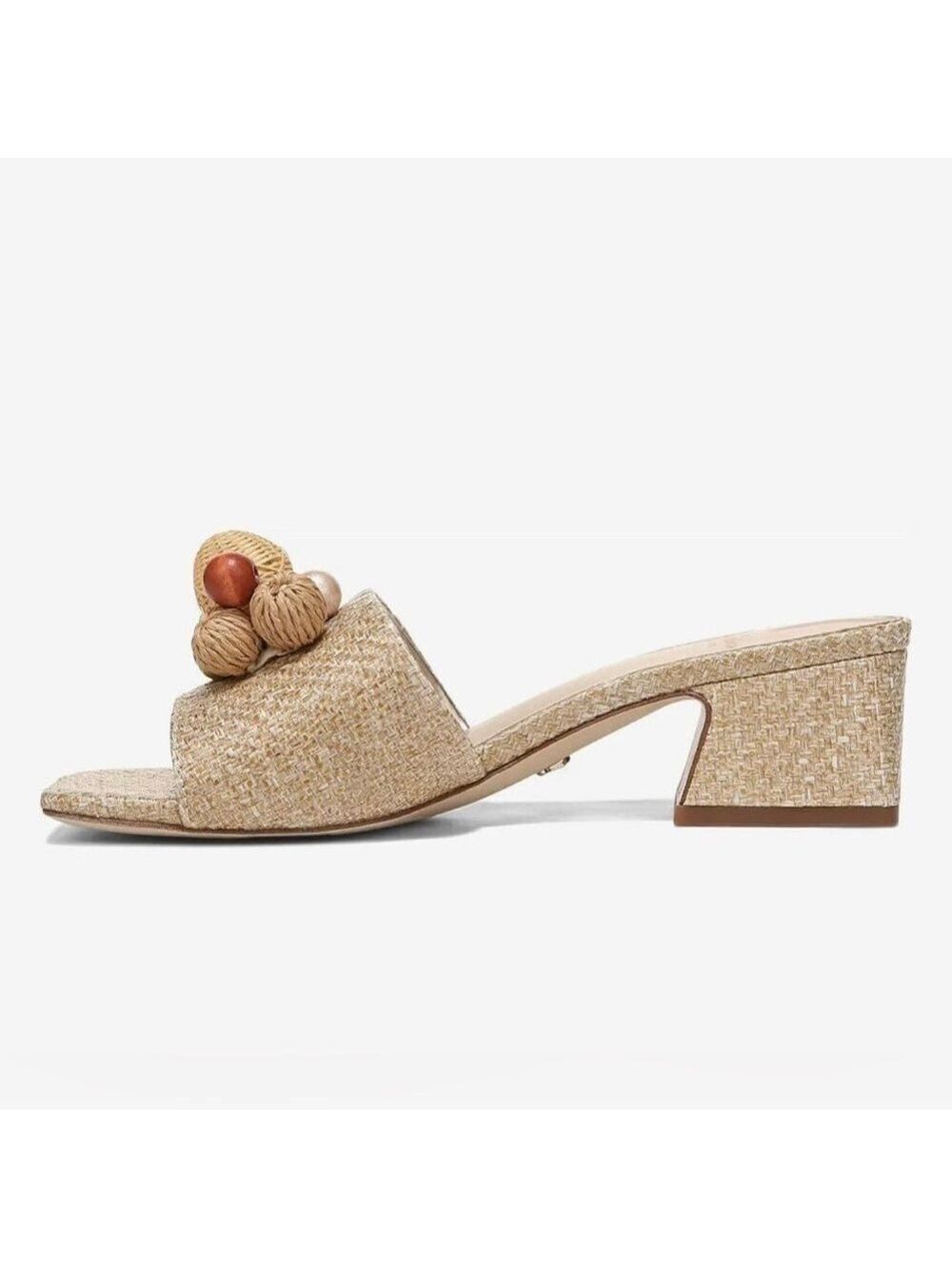 Sam Edelman Weston Eggshell Weave Block Heel Slide Sandal - NWT - Picture 3 of 12